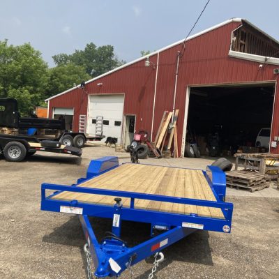 2023 Sure-Trac 7×18 (16+2) C Channel Car Hauler Trailer Stock # 2744 Blue 10K