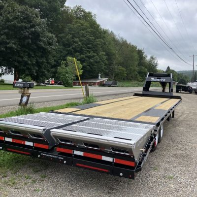 2024 Moritz Gooseneck Flatbed Trailer HD Equipment Trailer FDGH DT 25+5 17,900K Stock # 2758 Black