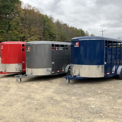 2024 S & S Bumper Pull Stock Trailer 7′ Tall (Extra Hgt) Stock #: 2770 Red 16′ 12K