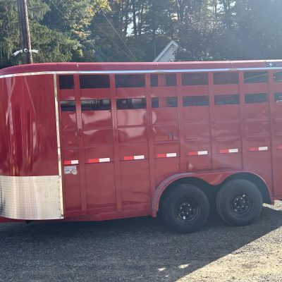 2026 S & S Bumper Pull 16′ Livestock (Red)  Trailer 7′ (xtra hgt) Tall  Stock #: 2922 W/Tie Out  12K