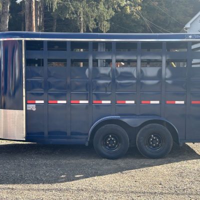 2026 S & S Bumper Pull 16′ Livestock (Blue)  Trailer 7′ (xtra hgt) Tall  Stock #: 2923  12K