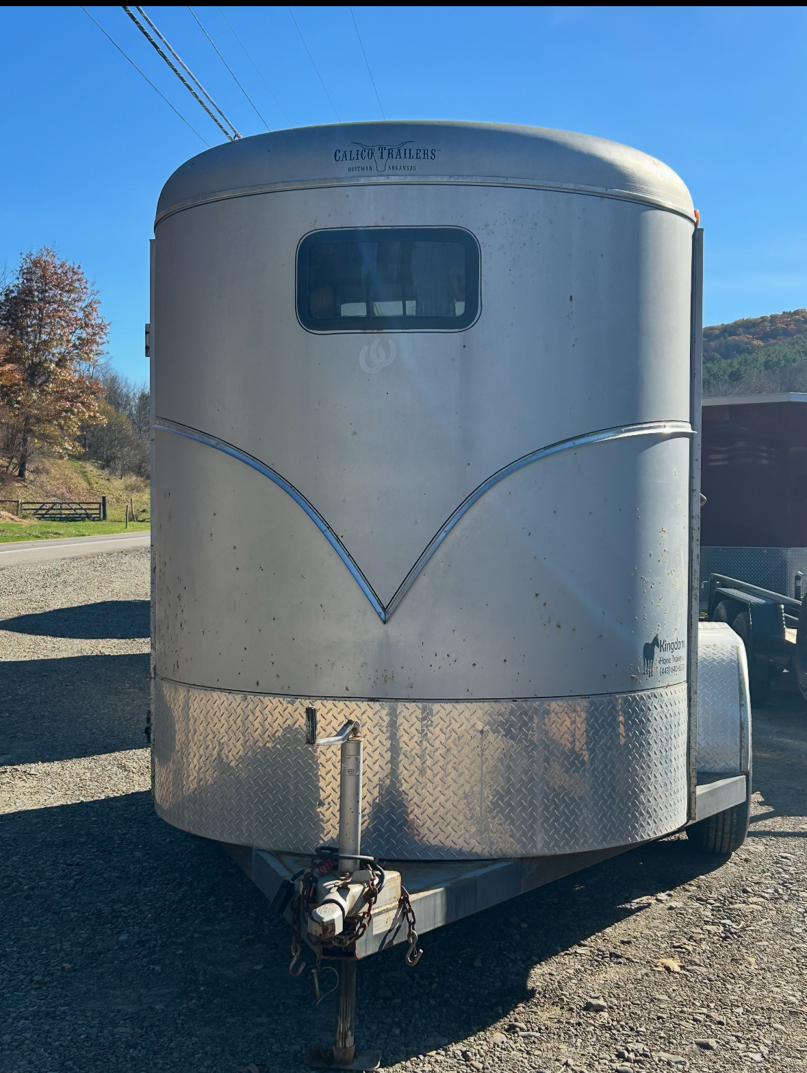 Used 2015 Calic 2 Horse Straight Load  (Lt Gray)  Trailer 7' Tall  Stock #: 2927  7K - Image 2