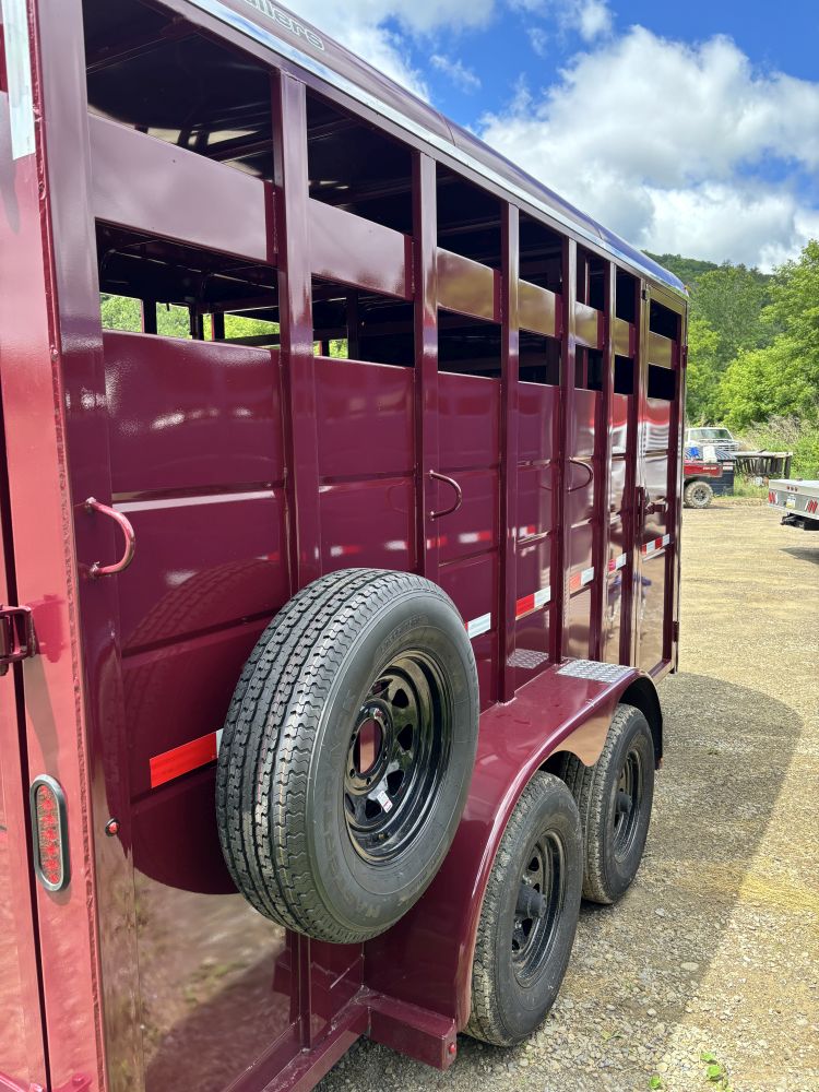 2027 S & S Bumper Pull 16' Livestock (Maroon) Trailer 7' Tall Stock #: 2975 12K (Copy) - Image 3
