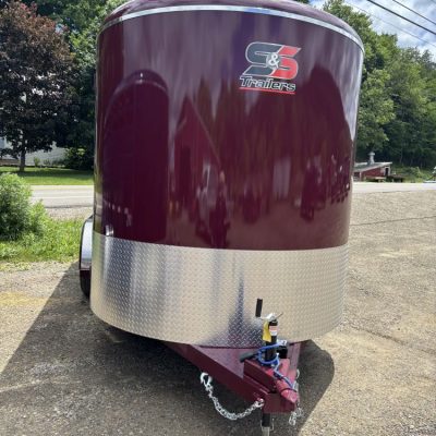 2027 S & S Bumper Pull 16′ Livestock (Maroon) Trailer 7′ Tall Stock #: 2975 12K (Copy)
