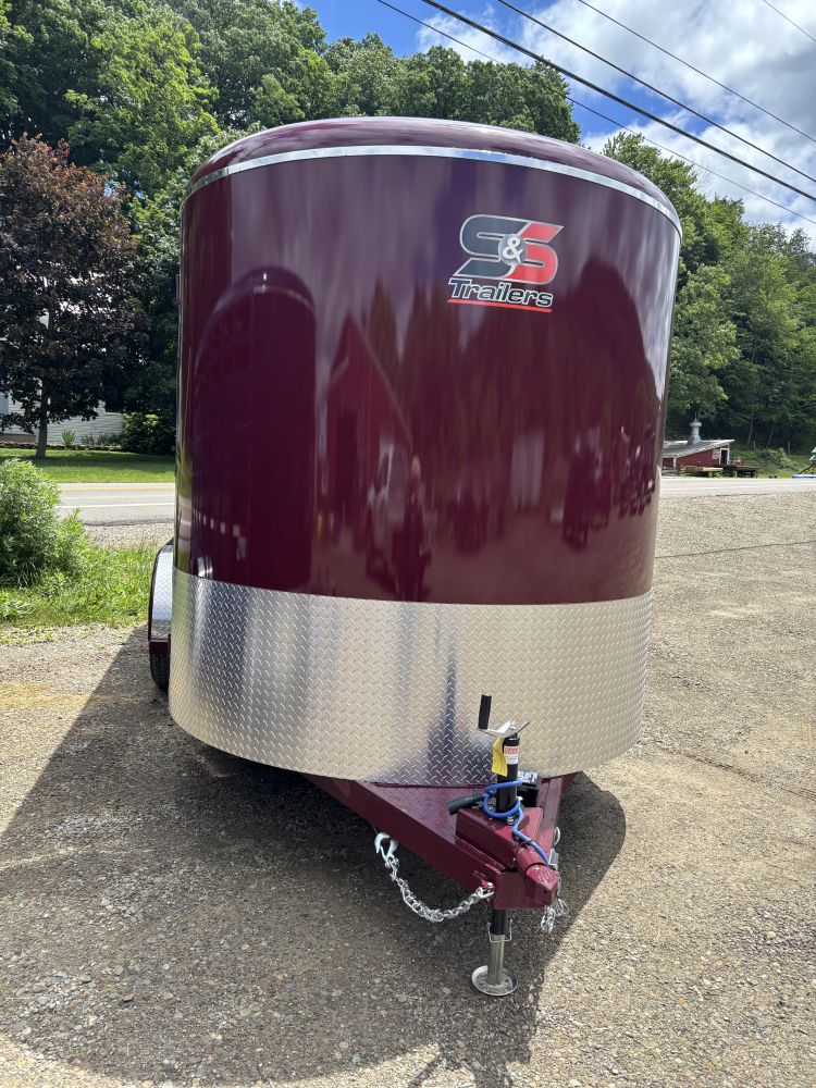 2027 S & S Bumper Pull 16' Livestock (Maroon) Trailer 7' Tall Stock #: 2975 12K (Copy)