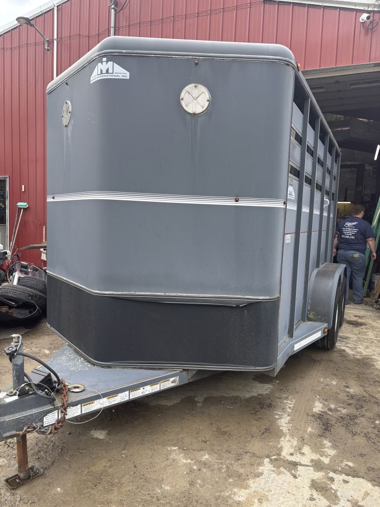 Used 2006 Moritz Bumper Pull 13' Livestock (Gray) Trailer 7' Tall Stock #: 2989 7K